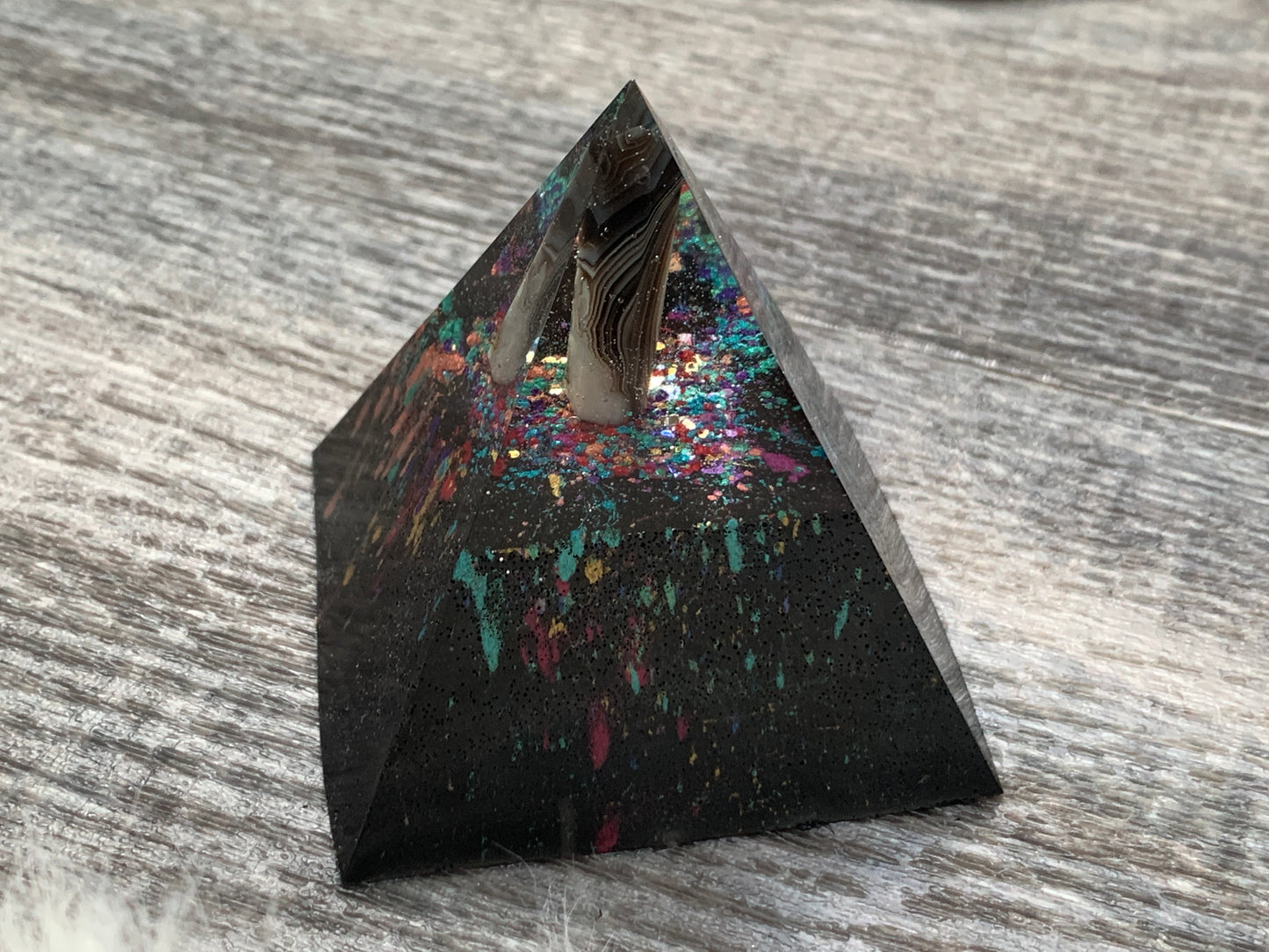 Rainbow Agate Orgonite Pyramid