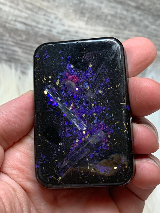 Violet Flame and Selenite Orgonite Cell Phone Backer