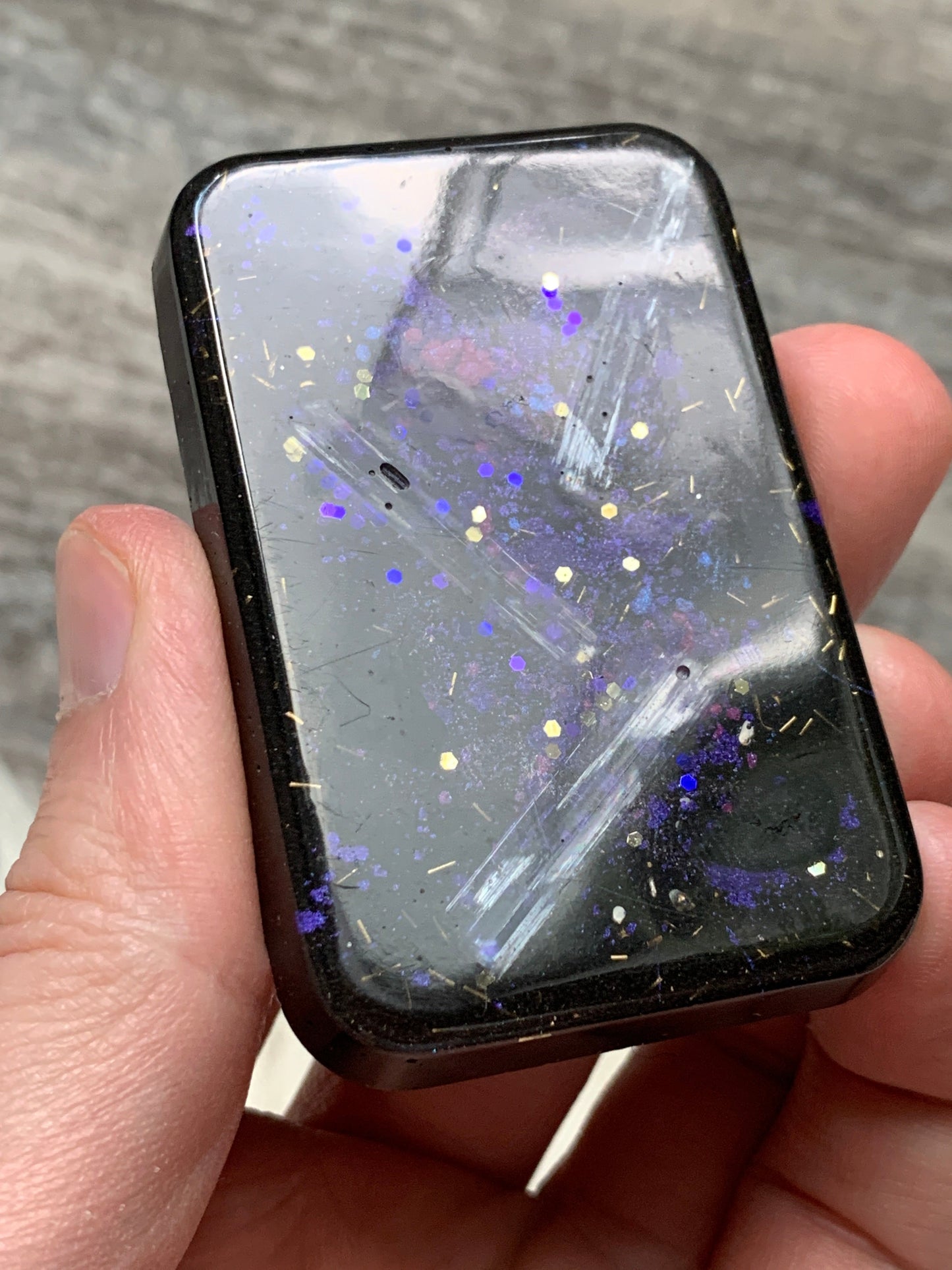 Violet Flame and Selenite Orgonite Cell Phone Backer