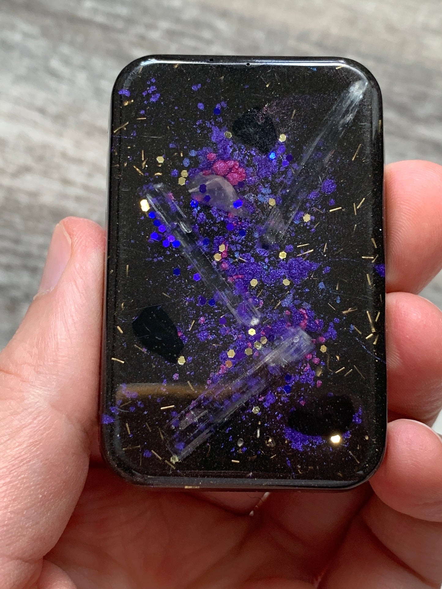 Violet Flame and Selenite Orgonite Cell Phone Backer