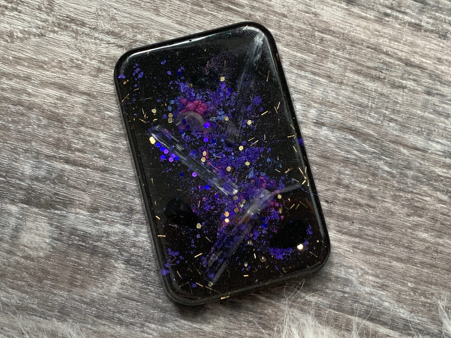 Violet Flame and Selenite Orgonite Cell Phone Backer