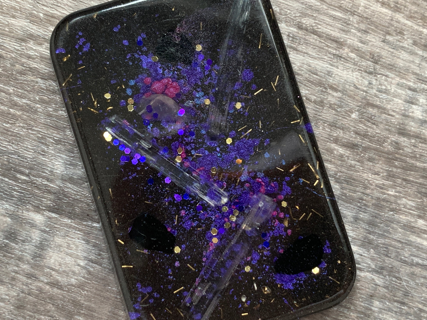 Violet Flame and Selenite Orgonite Cell Phone Backer