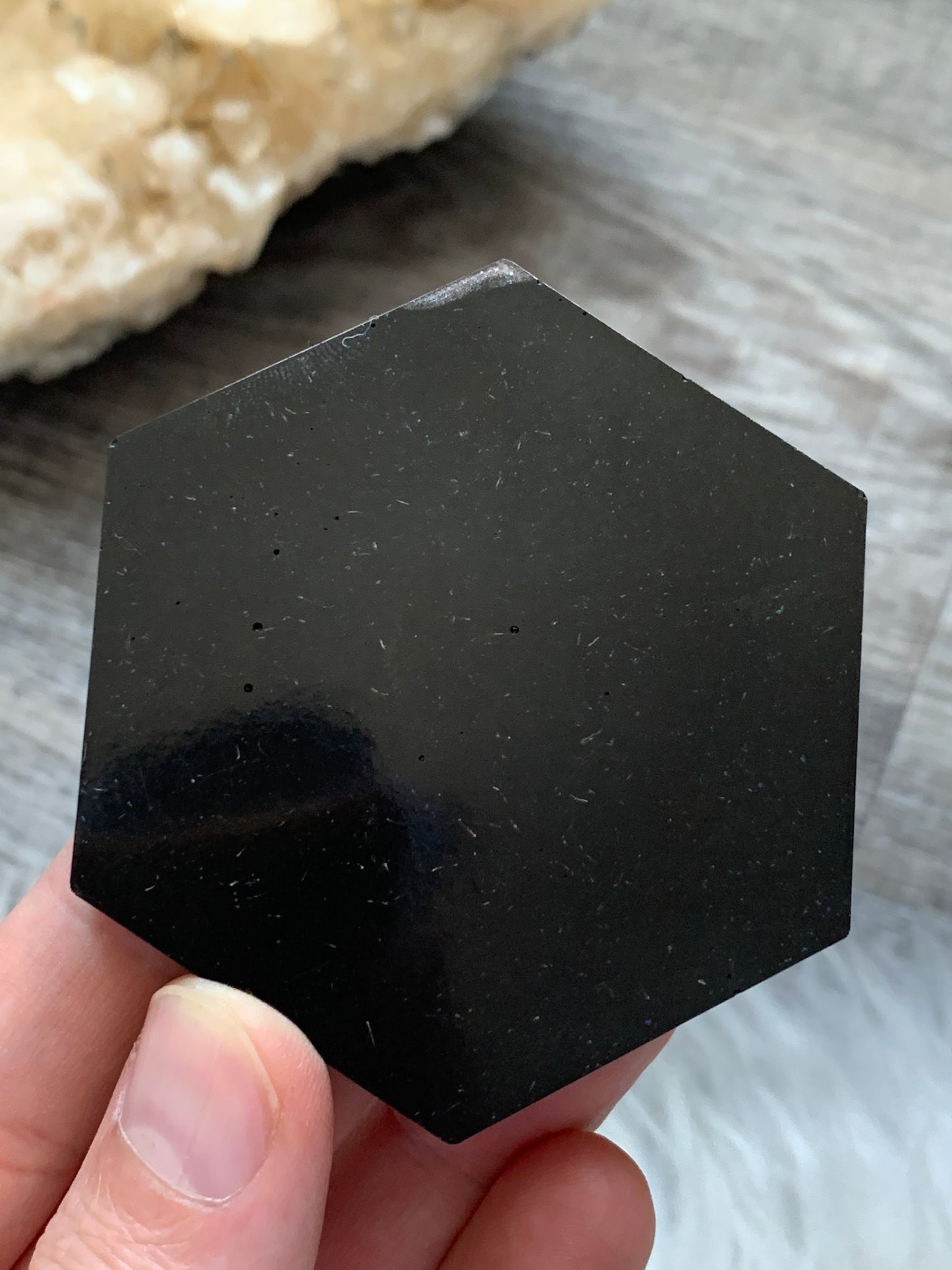 Black Hexagon Mini Plate