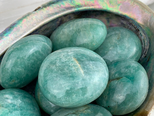 Amazonite Palm Stone - Tumbled, Polished Crystal, Gallet