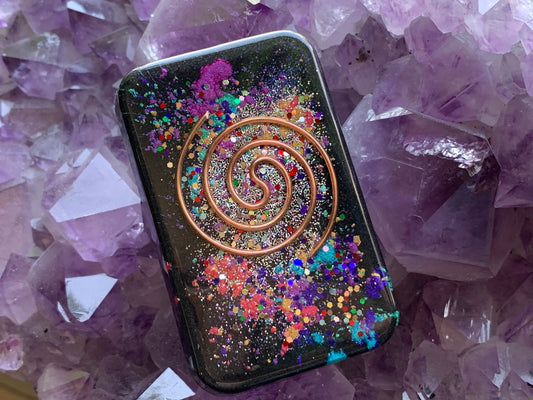 Orgonite® Cell Block - RAINBOW GALAXY Cell Phone EMF Shield - Orgone Generator®