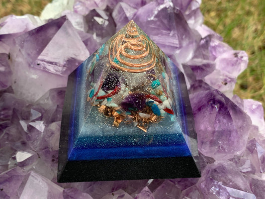 Orgonite® Pyramid - Ocean Starlight - Orgone Generator®