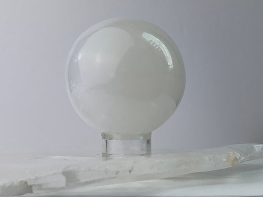 SELENITE SPHERE - Crystal Ball - Tumbled, Polished Crystal, Home Decor, Spiritual, Energy Healing, Gift