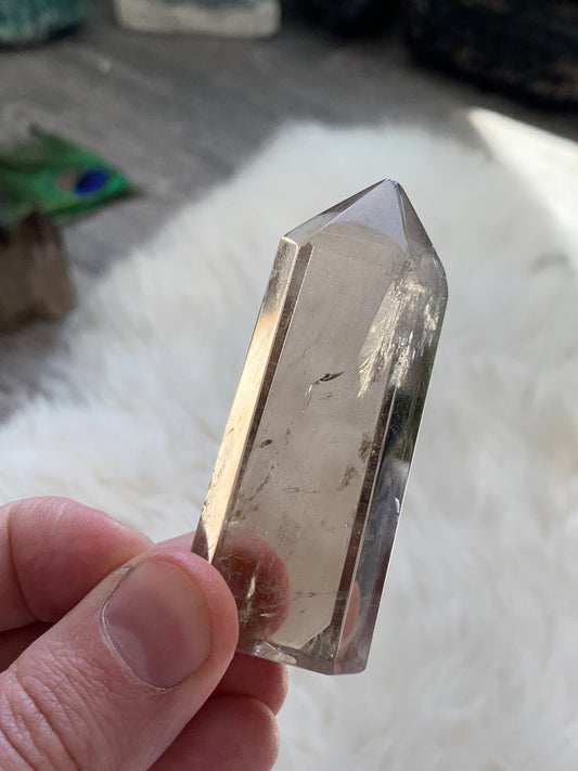 Ultra Polished SMOKY QUARTZ Crystal Point - Smokey Quartz Tower, Raw and Natural Crystals, Housewarming Gift, Home Decor, Energy Healing S14