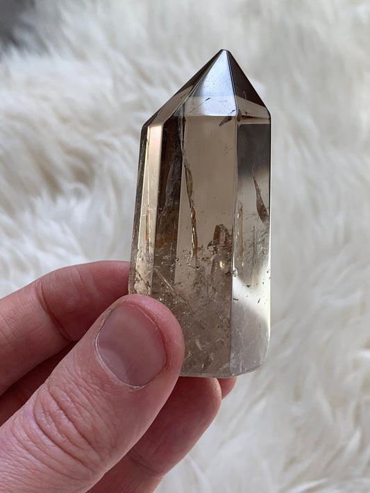 Ultra Polished SMOKY QUARTZ Crystal Point - Smokey Quartz Tower, Raw and Natural Crystals, Housewarming Gift, Home Decor, Energy Healing S21