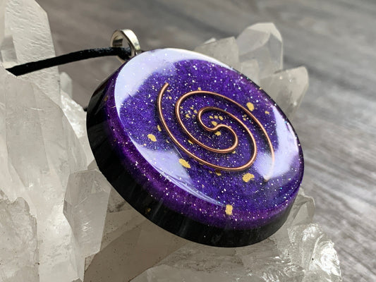 XL Orgonite® Pendant Violet Flame Orgone Energy Necklace