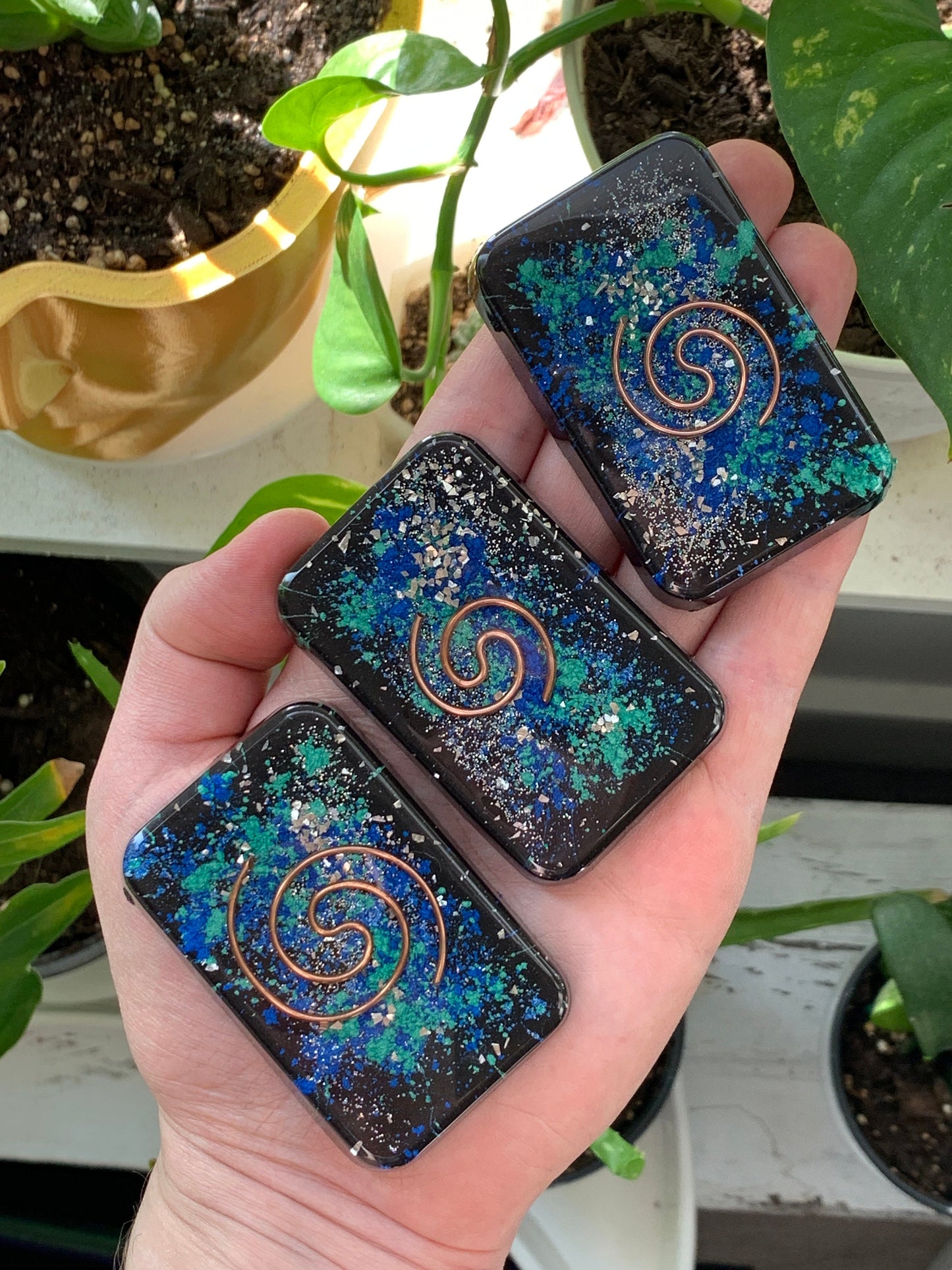 Orgonite® Cell Phone EMF SHIELD with Copper Spiral